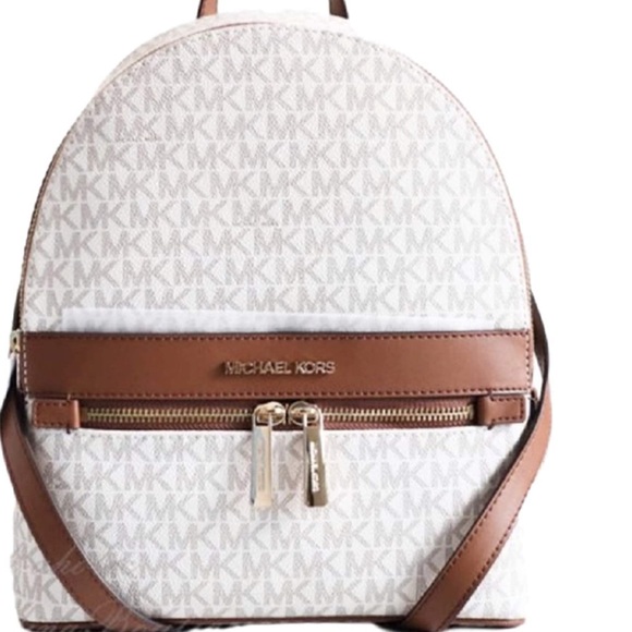 MICHAEL KORS Kenly Medium Backpack Signature Vanilla Bag - Picture 5 of 16